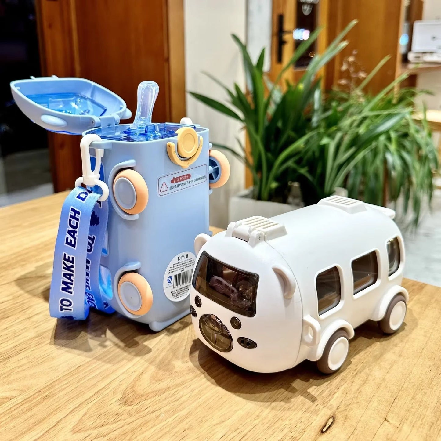 Cute Cartoon Bus Water Bottle